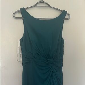 Azazie Asymmetrical Peacock Dress Size 8